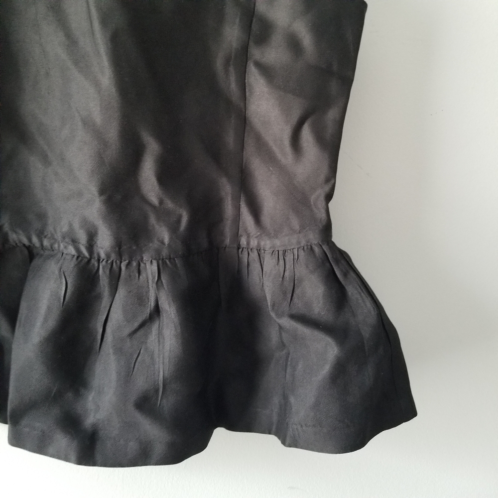 Raoul Silk Black Peplum Sleeveless Top 2 - Picture 2 of 6